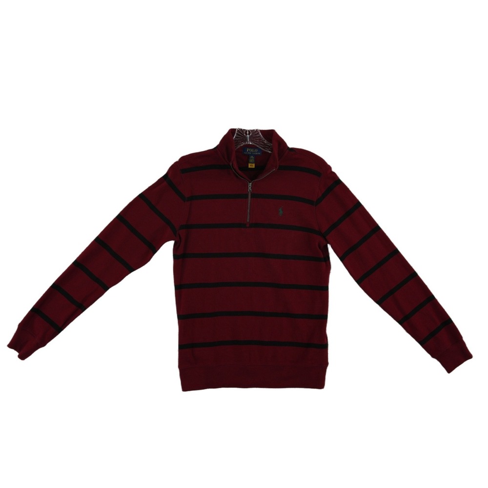 Polo Ralph Lauren Quarter Zip 100% Cotton Boys Size Large 14/16 Burgundy